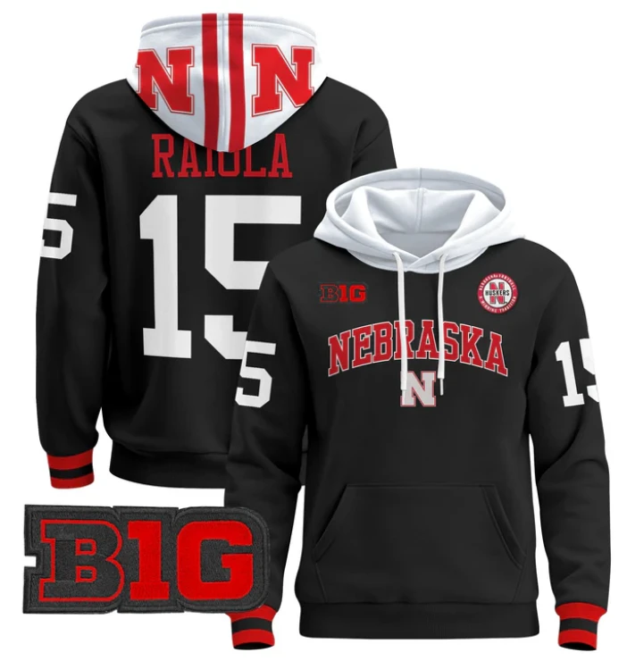 Men's Dylan Raiola Hoodie #15 Nebraska Cornhuskers 2024 Pullover by Hoodie Pullover