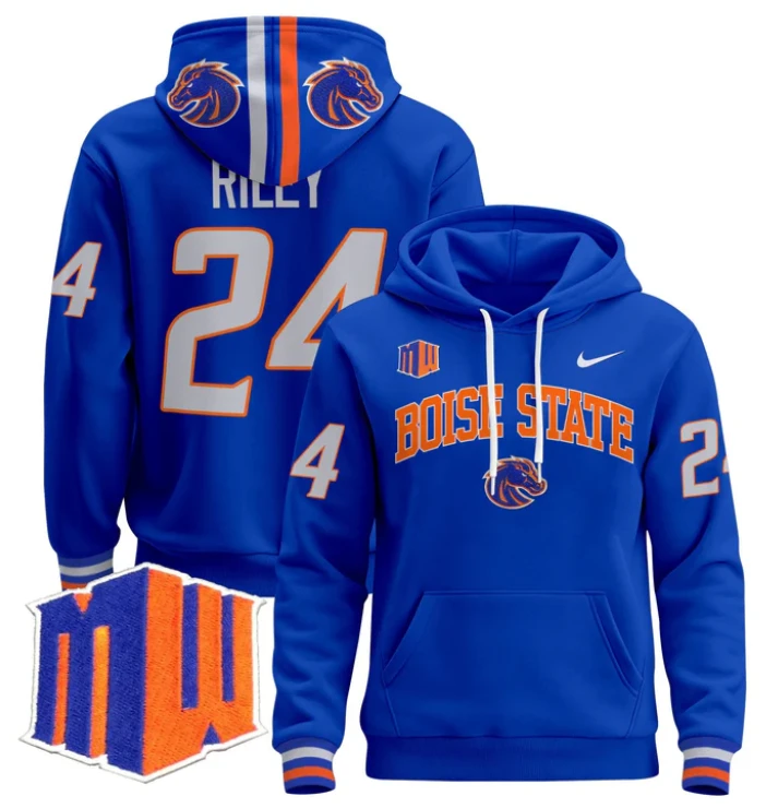 Dylan Riley Hoodie #24 Boise State Broncos Pullover V3 by Hoodie Pullover