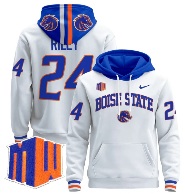Dylan Riley Hoodie #24 Boise State Broncos Pullover V3 by Hoodie Pullover