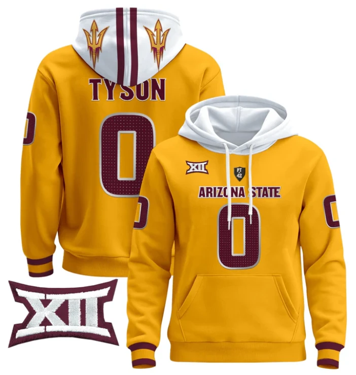 Jordyn Tyson Hoodie #0 Arizona State Pullover Stitched by Hoodie Pullover