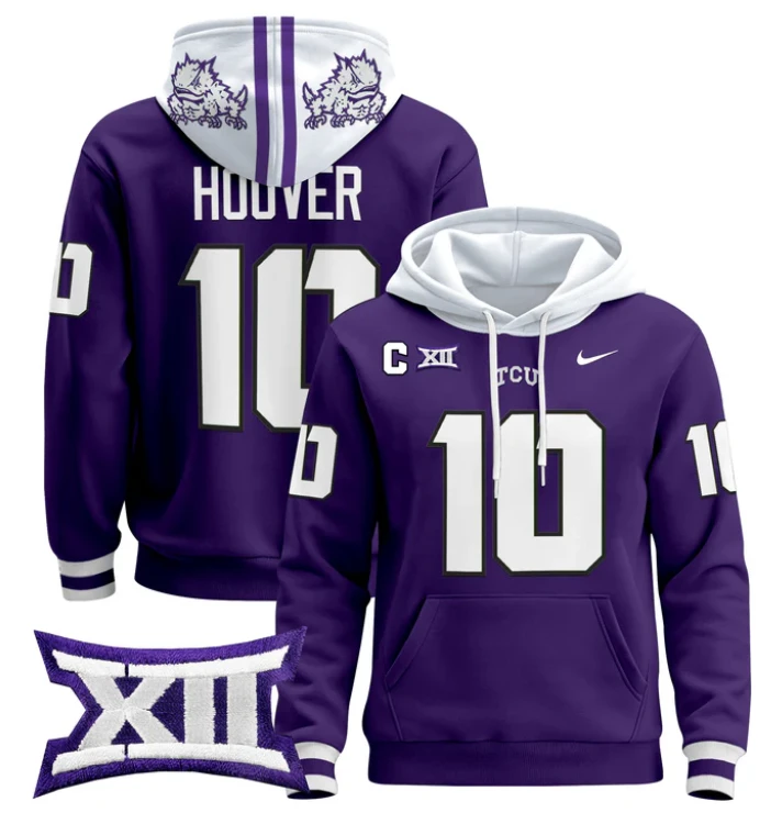 Josh Hoover Hoodie #10 TCU Horned Frogs 2024 Pullover by Hoodie Pullover