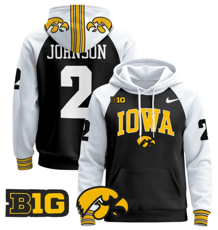 Kaleb Johnson Hoodie #2 Iowa Hawkeyes 2024 Pullover by Hoodie Pullover