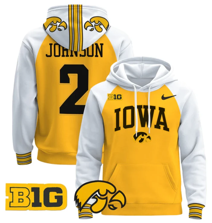 Kaleb Johnson Hoodie #2 Iowa Hawkeyes 2024 Pullover by Hoodie Pullover