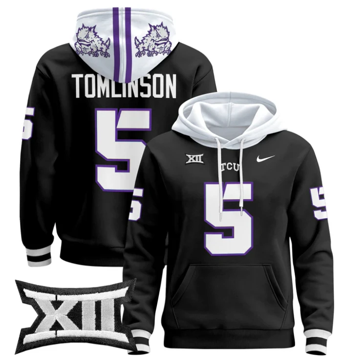 LaDainian Tomlinson Hoodie #8 TCU Horned Frogs Pullover by Hoodie Pullover