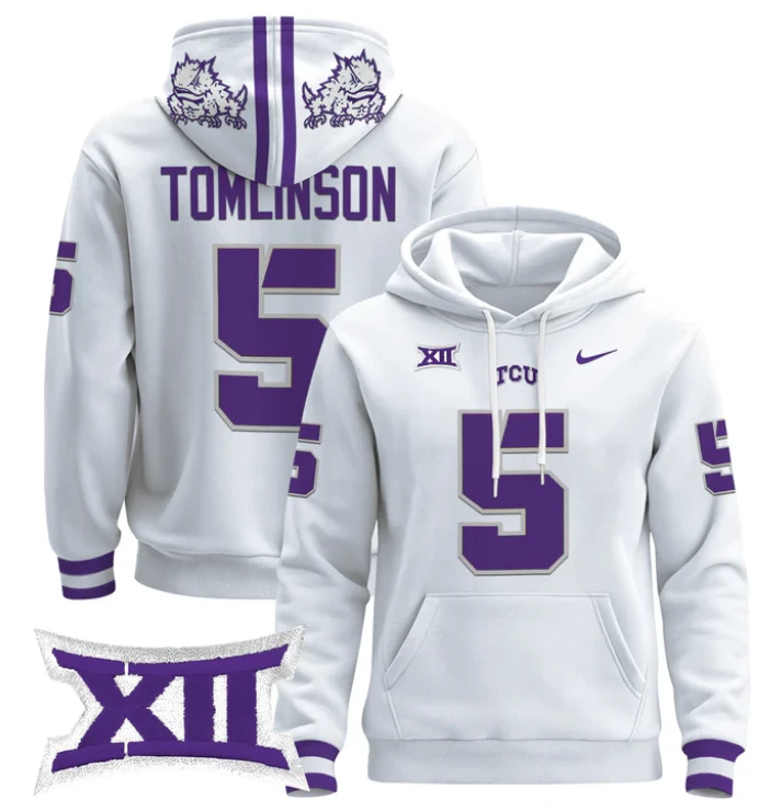 LaDainian Tomlinson Hoodie #8 TCU Horned Frogs Pullover by Hoodie Pullover