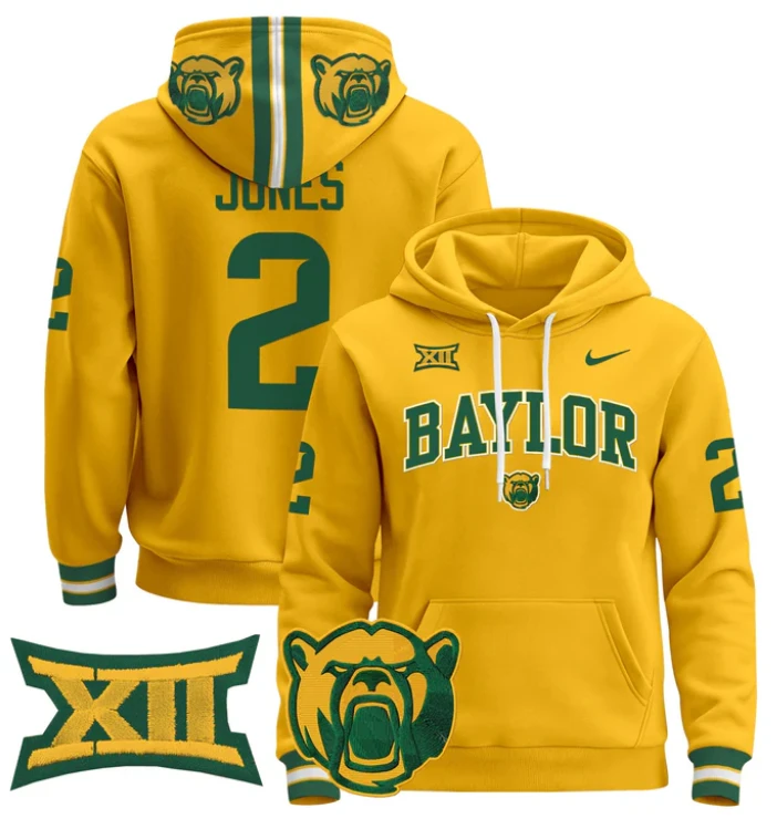 Matt Jones Hoodie #2 Baylor Bears 2024 Pullover by Hoodie Pullover