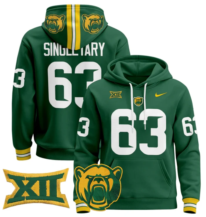 Mike Singletary Hoodie #63 Baylor Bears 2024 Pullover by Hoodie Pullover