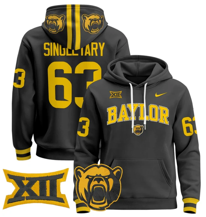 Mike Singletary Hoodie #63 Baylor Bears 2024 Pullover V2 by Hoodie Pullover