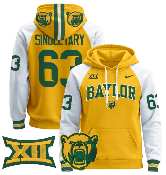 Mike Singletary Hoodie #63 Baylor Bears 2024 Pullover V2 by Hoodie Pullover