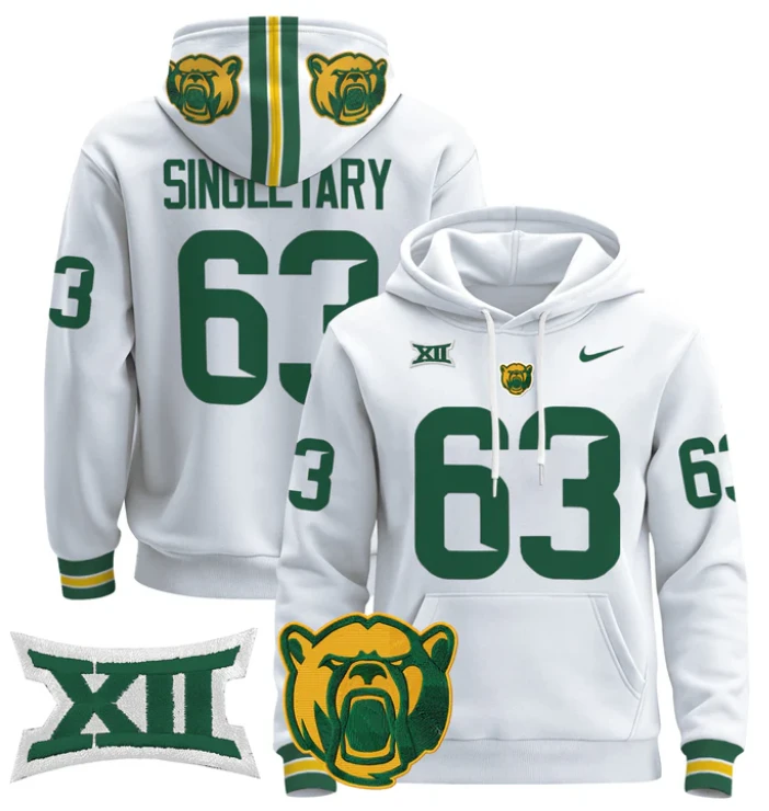 Mike Singletary Hoodie #63 Baylor Bears 2024 Pullover by Hoodie Pullover