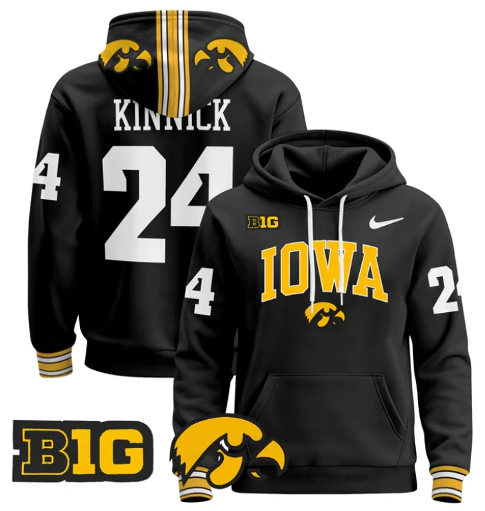 Nile Kinnick Hoodie #24 Iowa Hawkeyes 2024 Pullover V2 by Hoodie Pullover