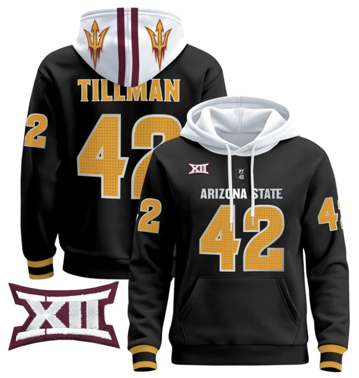 Pat Tillman Hoodie #42 Arizona State Pullover by Hoodie Pullover