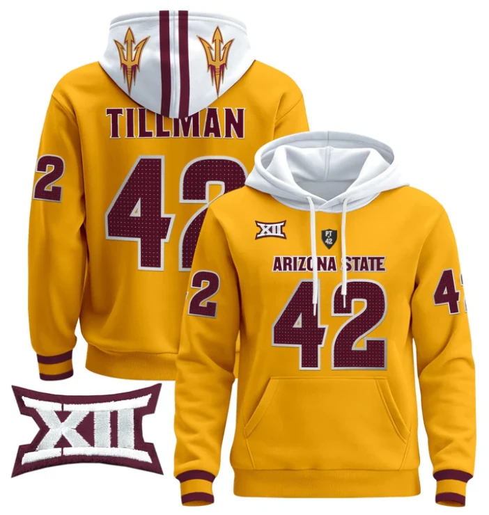 Pat Tillman Hoodie #42 Arizona State Pullover by Hoodie Pullover