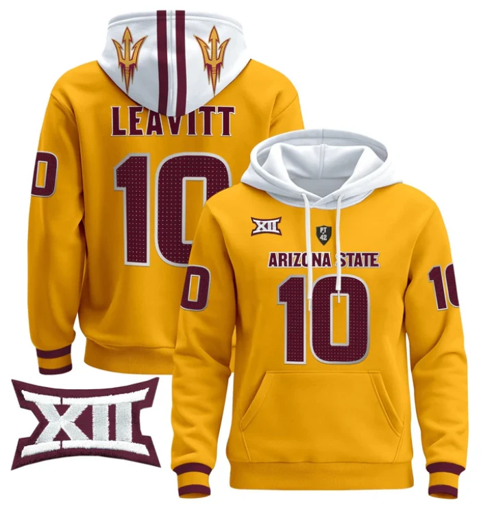 Sam Leavitt Hoodie #10 Arizona State Pullover Stitched V4 by Hoodie Pullover