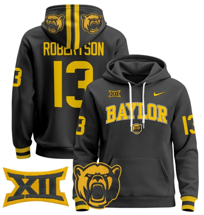 Sawyer Robertson Hoodie #13 Baylor Bears 2024 Pullover V2 by Hoodie Pullover