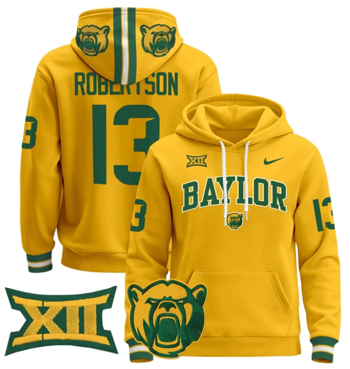 Sawyer Robertson Hoodie #13 Baylor Bears 2024 Pullover V2 by Hoodie Pullover