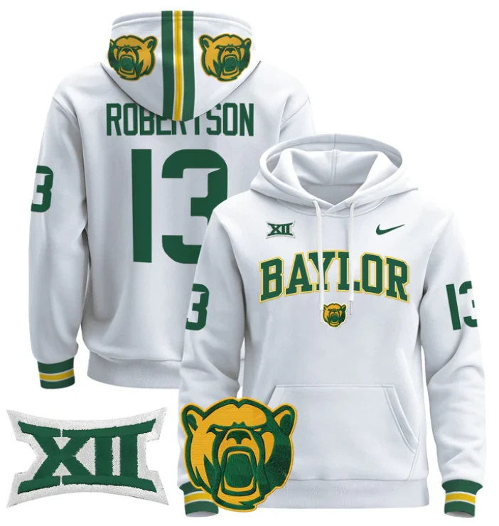 Sawyer Robertson Hoodie #13 Baylor Bears 2024 Pullover V2 by Hoodie Pullover