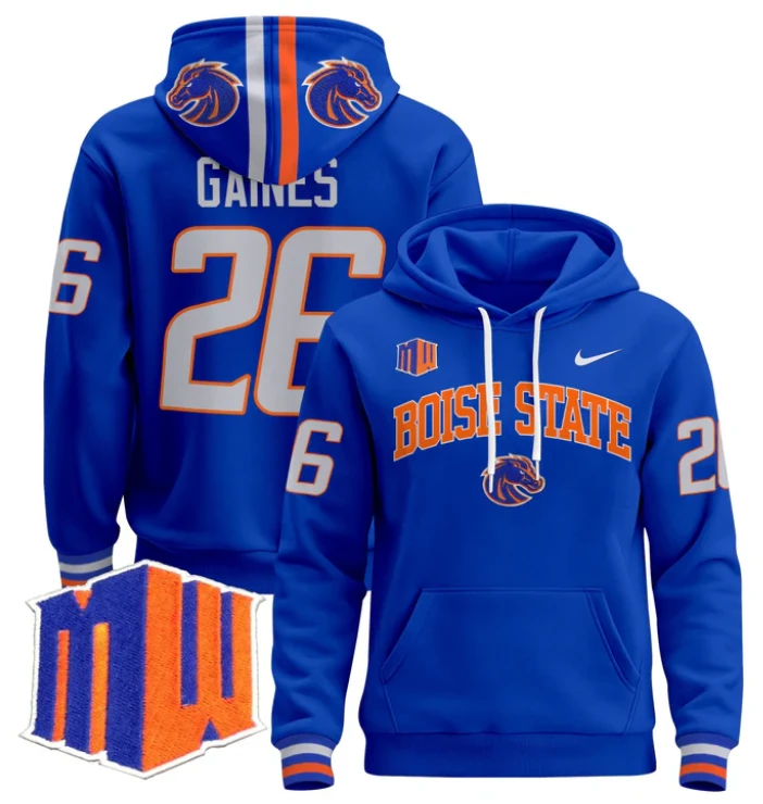Sire Gaines Hoodie #26 Boise State Broncos Pullover V3 by Hoodie Pullover