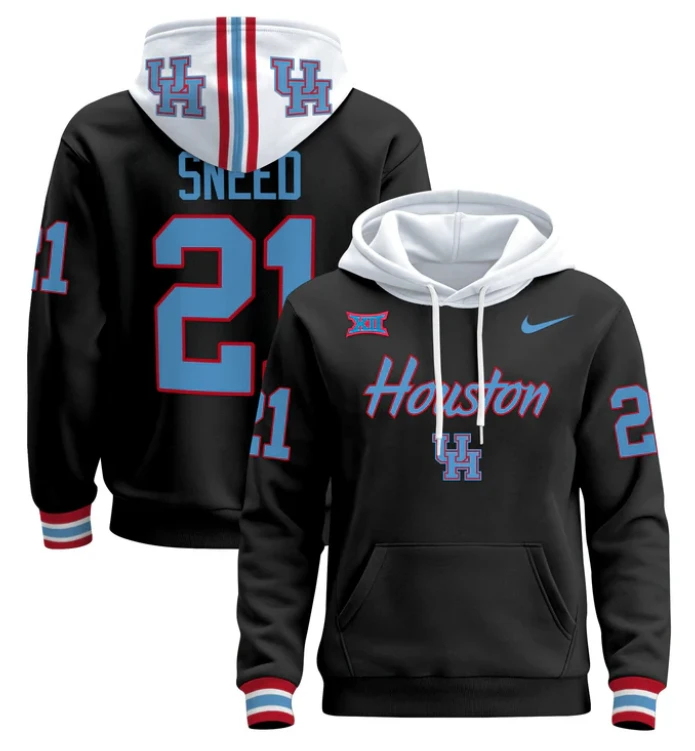 Stacy Sneed Hoodie #21 Houston Cougars 2024 Pullover Stitched by Hoodie Pullover