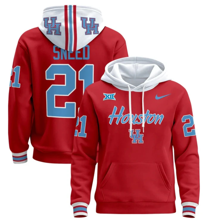 Stacy Sneed Hoodie #21 Houston Cougars 2024 Pullover Stitched by Hoodie Pullover