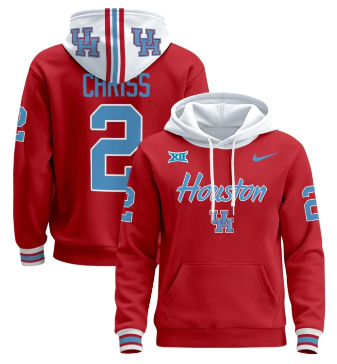 Zeon Chriss Hoodie #2 Houston Cougars 2024 Pullover Stitched by Hoodie Pullover