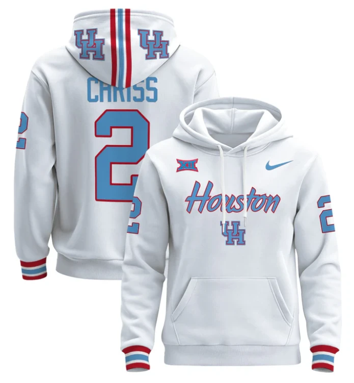 Zeon Chriss Hoodie #2 Houston Cougars 2024 Pullover Stitched by Hoodie Pullover
