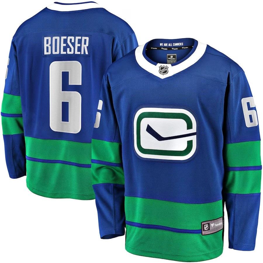 Men's ancouver Canucks #6 Brock Boeser Premier Breakaway Jersey Blue by Hockey David