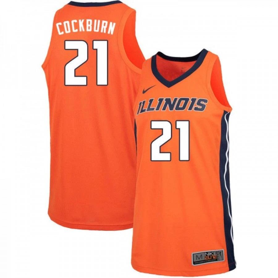 Mens Illinois Fighting Illini Kofi Cockburn Jersey #21 Orange NCAA Basketball Jerseys by My store basketball