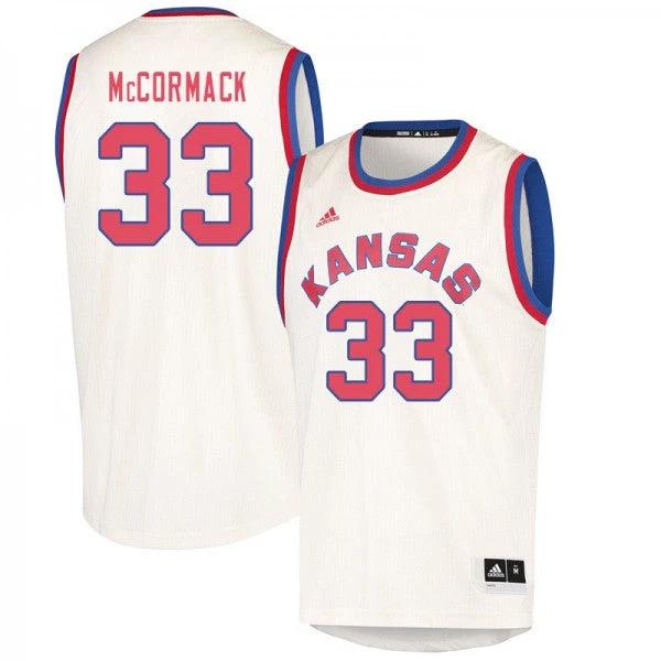 Mens Jayhawks #33 David McCormack Jersey Cream University College Basketball Jerseys by My store basketball