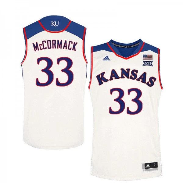 Mens Jayhawks #33 David McCormack Jersey White Stitched College Basketball Jerseys by My store basketball
