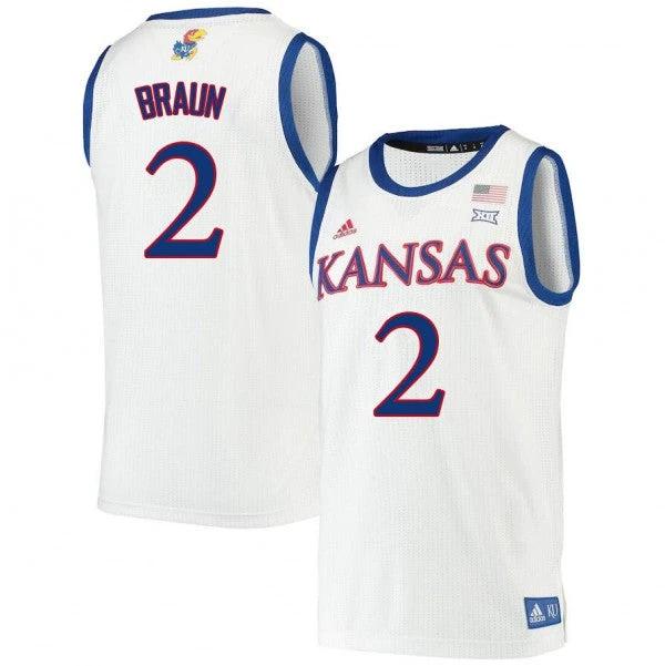 Mens Kansas #2 Christian Braun Jersey White Alumi College Basketball Jerseys by My store basketball