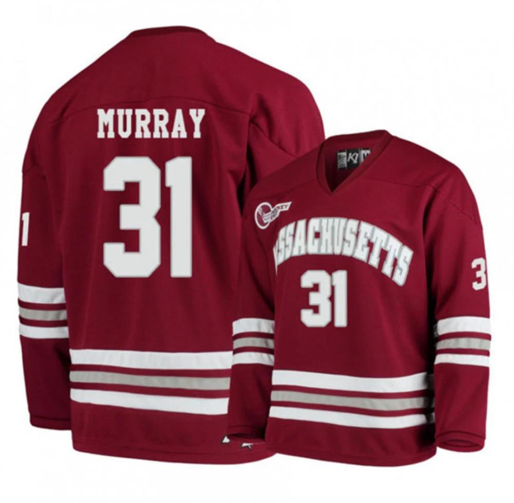 Mens Massachusetts Minutemen #31 Matthew Murray College Hockey Jersey Maroon by Hockey David
