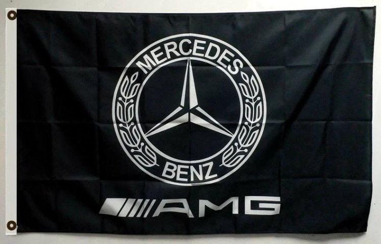 Mercedes Benz Flag AMG Black 3X5 Ft Polyester Banner USA 90x150cm by flagsjustdoit