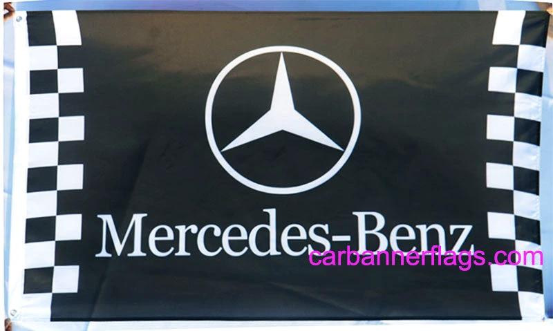 Mercedes Benz Flag-3x5FT Checkered AMG 3M Banner-100% polyester by flagsshop