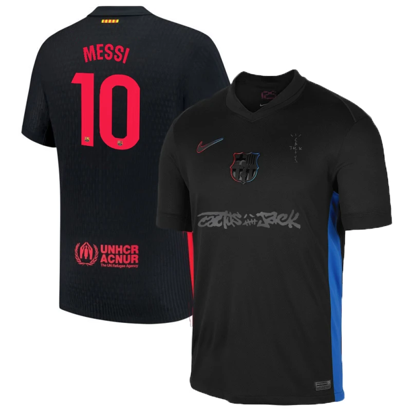 Messi #10 Barcelona x Travis Scott 2025 Away Jersey – Black by Soccer Jersey
