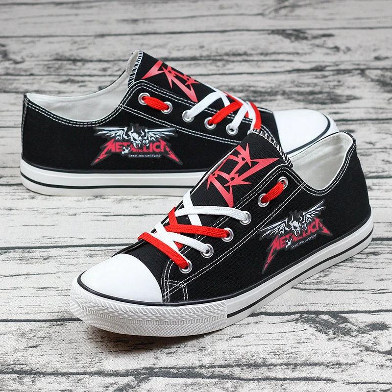 Metallica Low Top Canvas Sport Sneakers Shoes For Men Women Fans by Crocs