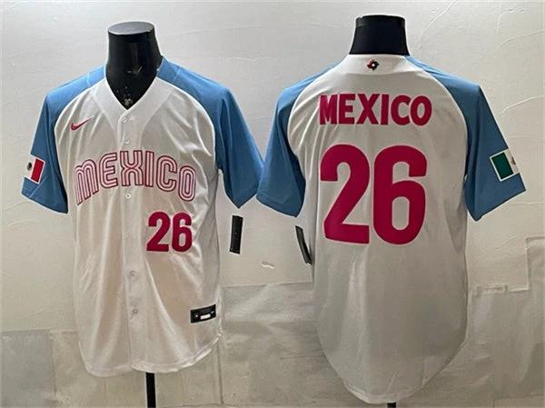 Mexico Baseball #26 Mexico Jersey White 2026 World Baseball Classic Home Stadium Stitched by My Store