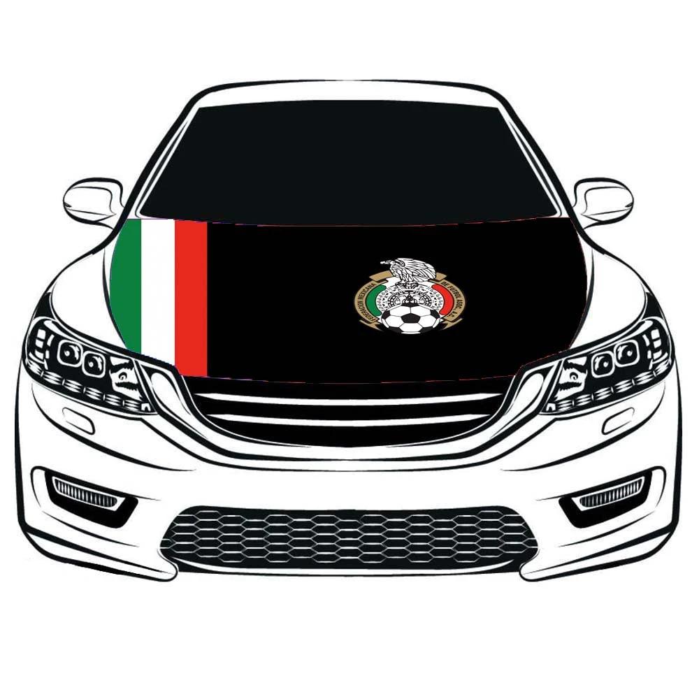 Mexico National Team Flag, Car Hood Cover Flag of Mexico Football Team, Engine Banner Flags,3.3X5ft,/6X7FT100% Polyester Elastic Fabrics Can be Washed by flagsshop