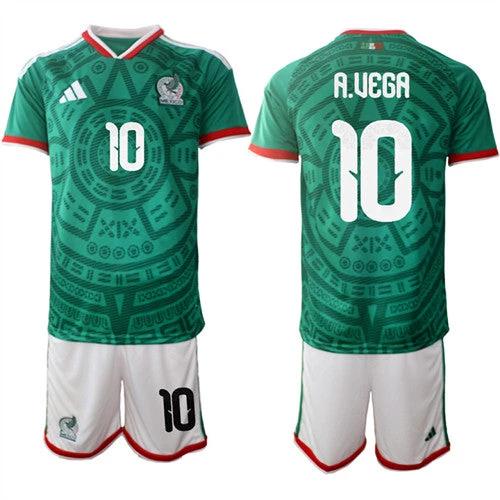Mexico #10 A.UEGA Jersey National Team x World Cup 2026 Home Green On Field Soccer by Soccer Jersey