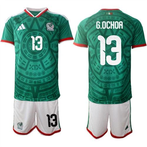 Mexico #13 G.OCHOA Jersey National Team x World Cup 2026 Home Green On Field Soccer by Soccer Jersey