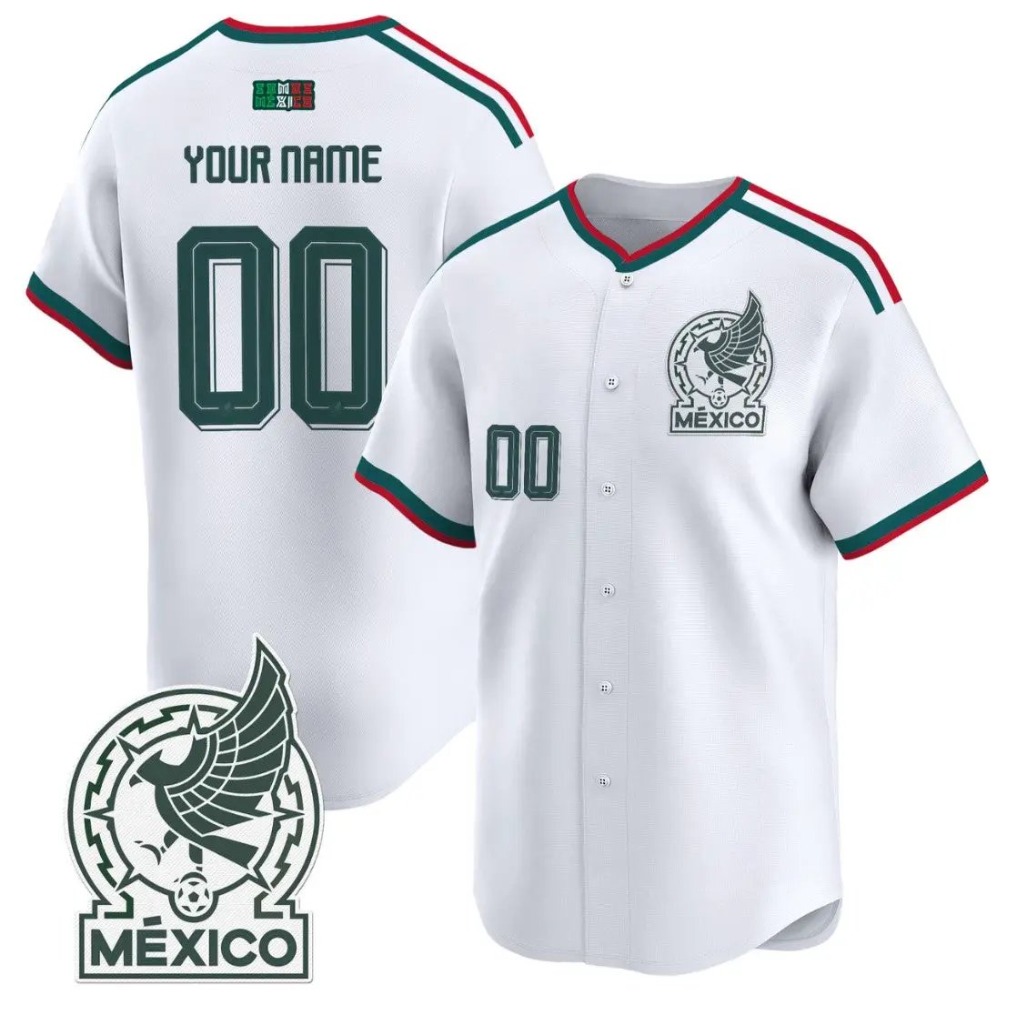 Mexico 2026 National Team Vapor Custom Baseball Jersey All Stitched by My Store