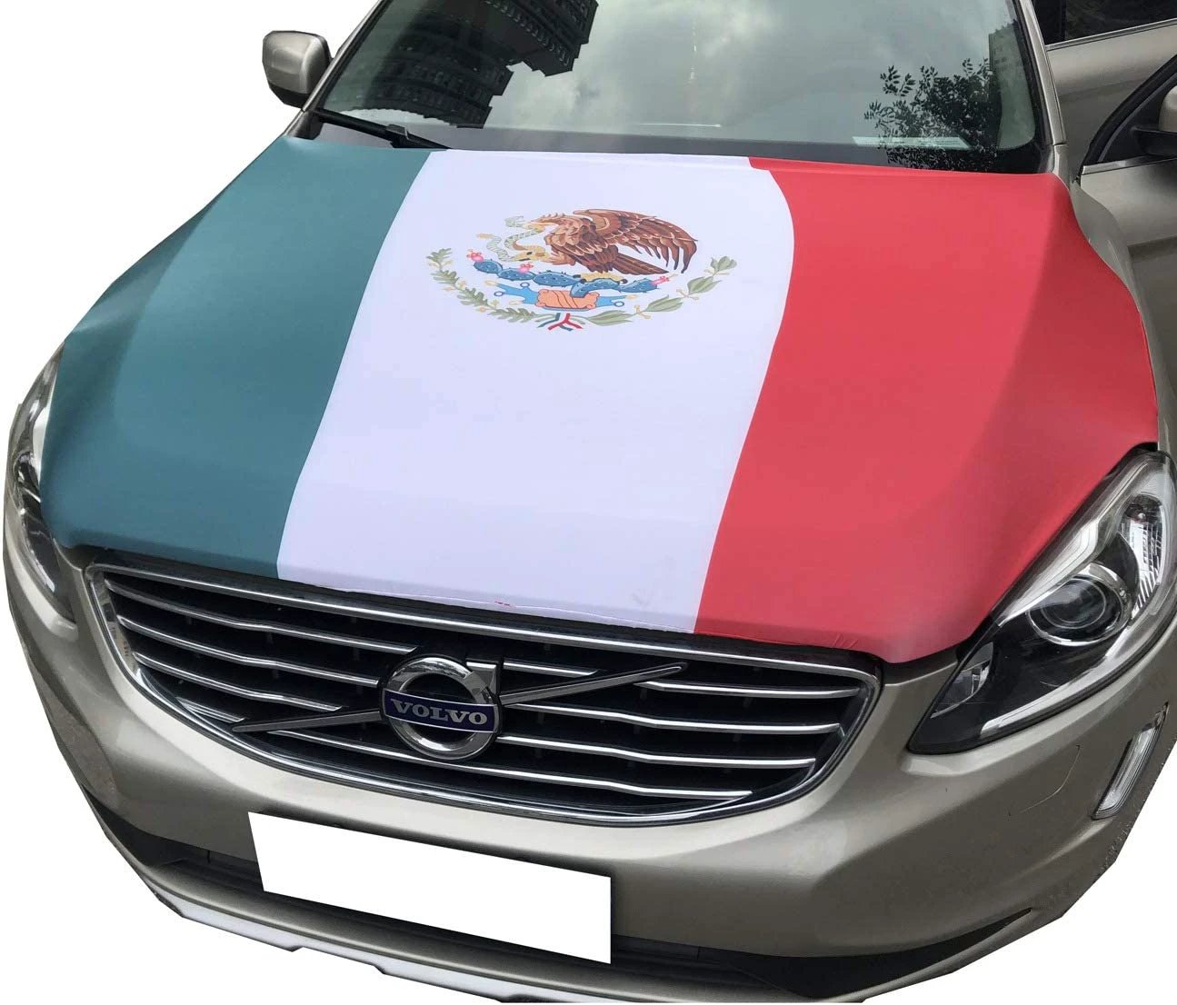 Mexico Car Hood Cover Flag ,México Engine Banner Flag,3.3X5ft/6X7FT,100% Polyester Elastic Fabrics Can be Washed by flagsshop