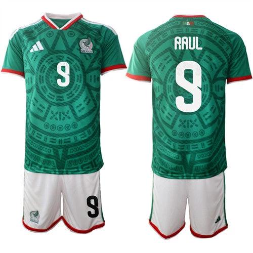 Mexico #9 RAUL Jersey National Team x World Cup 2026 Home Green On Field Soccer by Soccer Jersey