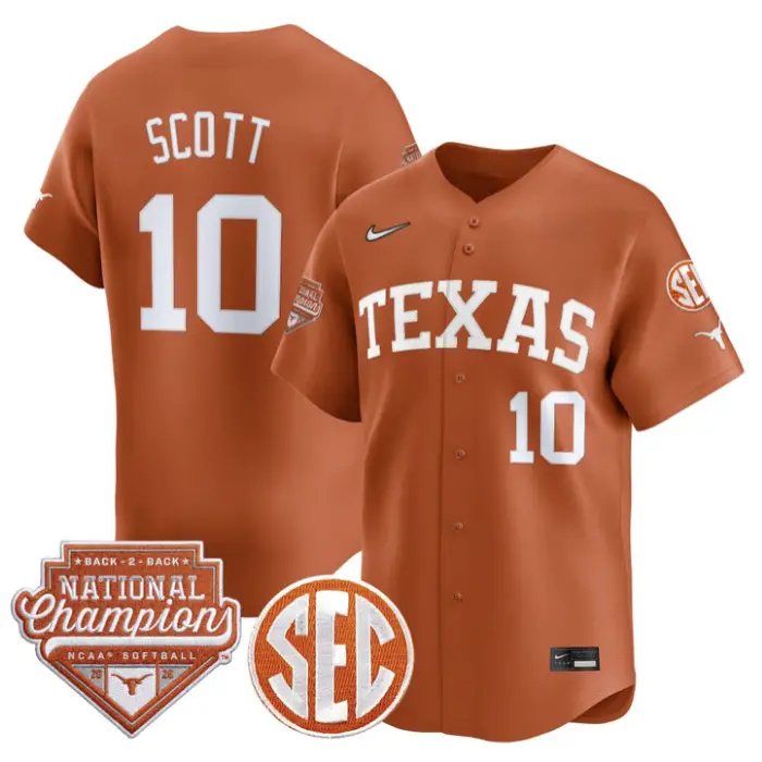 Mia Scott Jersey #10 Texas 2026 Back-To-Back World SeriesChampions by My Store