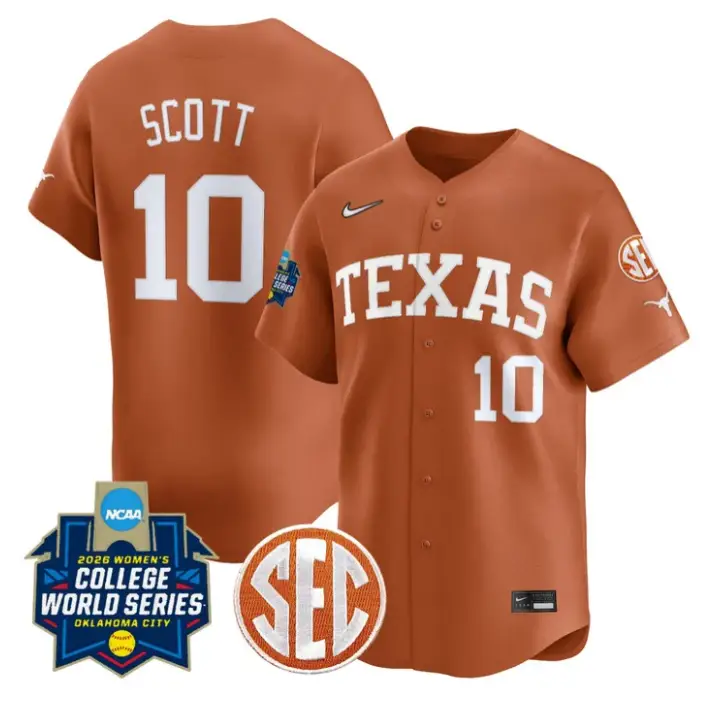 Mia Scott Jersey #10 Texas Softball 2026 World Series Stitched by My Store