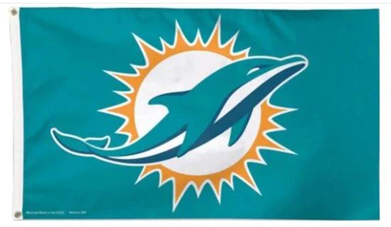Miami Dolphins Blue Flag 3X5 Ft Polyester Banner USA 90x150cm by flagsjustdoit