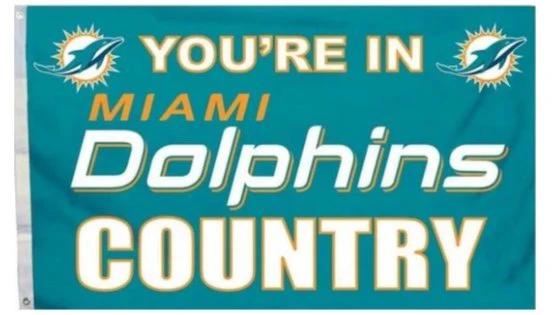 Miami Dolphins Blue Flag 3X5 Polyester Banner USA 90x150cm by flagsjustdoit
