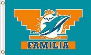 Miami Dolphins Familia Flag 3X5 Ft Polyester Banner USA 90x150cm by flagsjustdoit