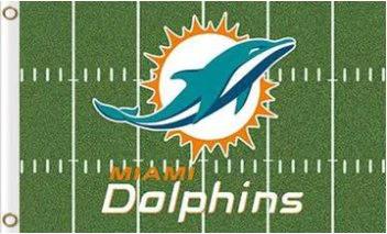 Miami Dolphins Green Flag 3X5 Ft Polyester Banner USA 90x150cm by flagsjustdoit