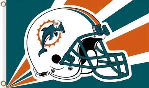 Miami Dolphins Helmet Flag 3X5 Ft Polyester Banner USA 90x150cm by flagsjustdoit